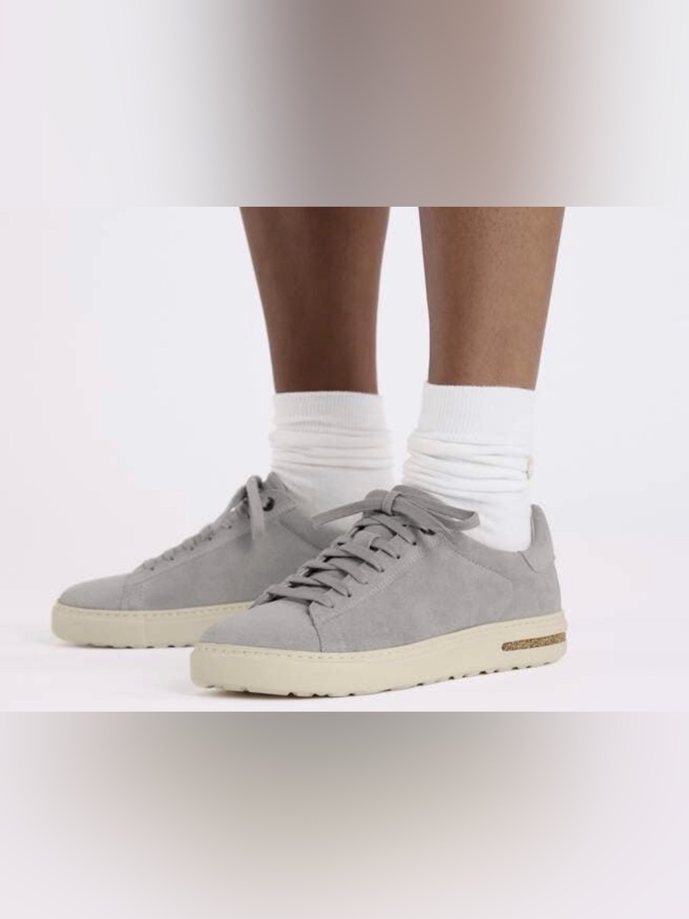 Birkenstock 44 bend Low-Top Sneakers in Light Gray and Cream Sole